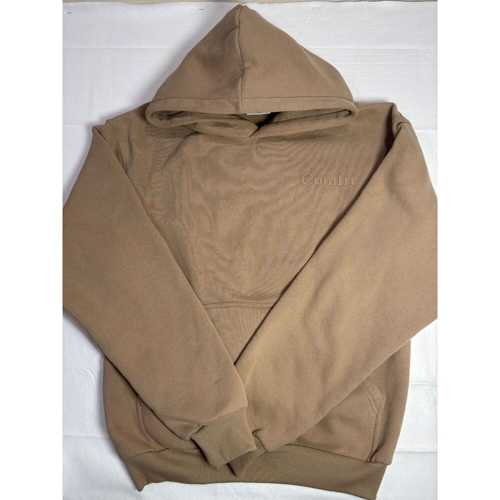 Comfrt Cloud Hoodie Taupe Tan Beige Heavyweight Pullover Sweatshirt Size S